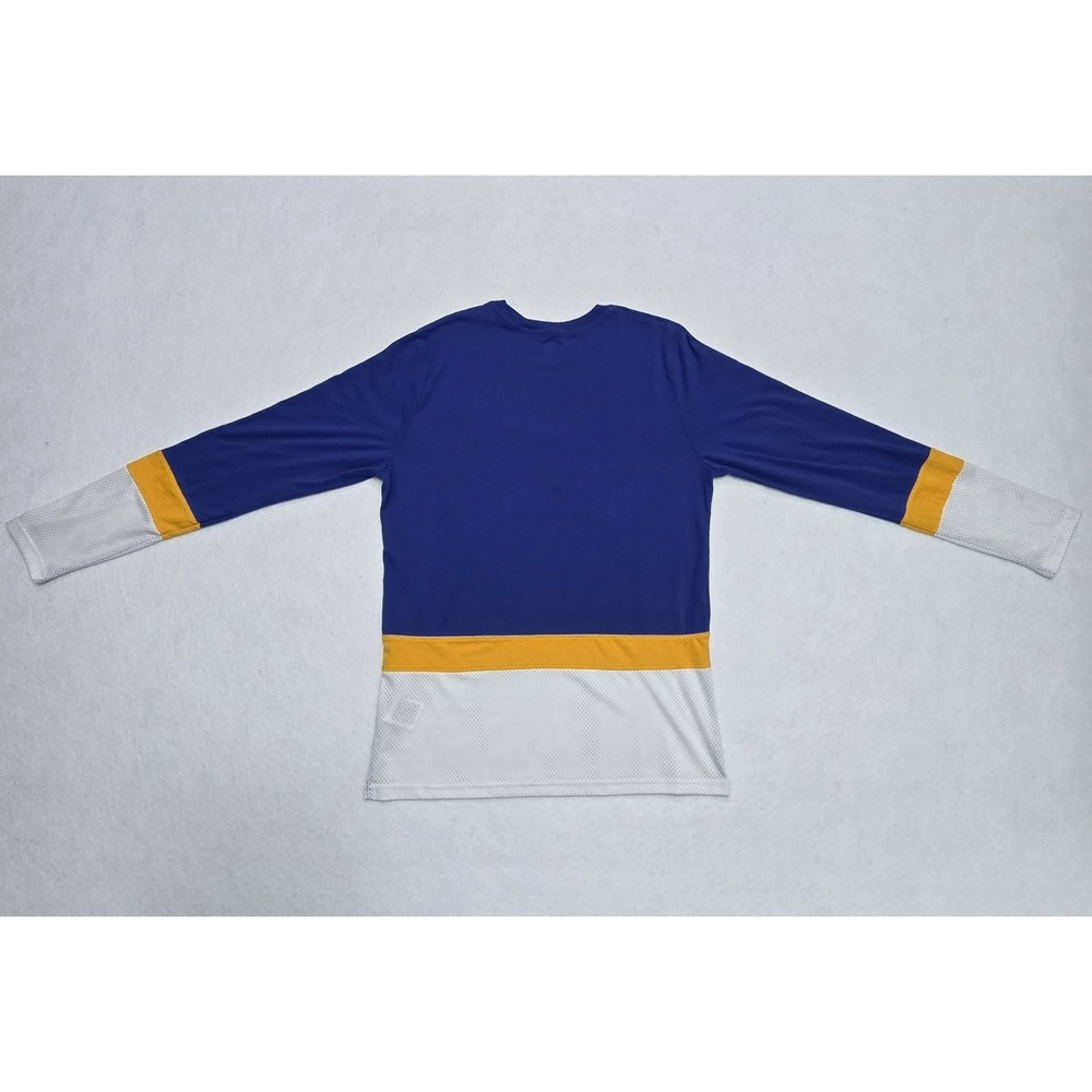 NHL St. Louis Blues Mens Blue Yellow Colorblock Long Sleeve Shirt Medium - Picture 2 of 16